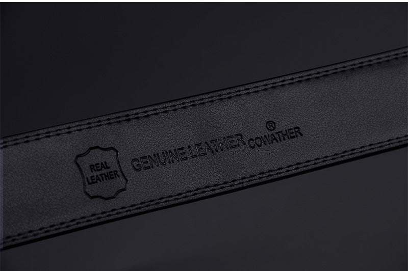 Genuine Leather Automatic Buckle Belt – Classic & Stylish for Every Occasion! - TIVOUA