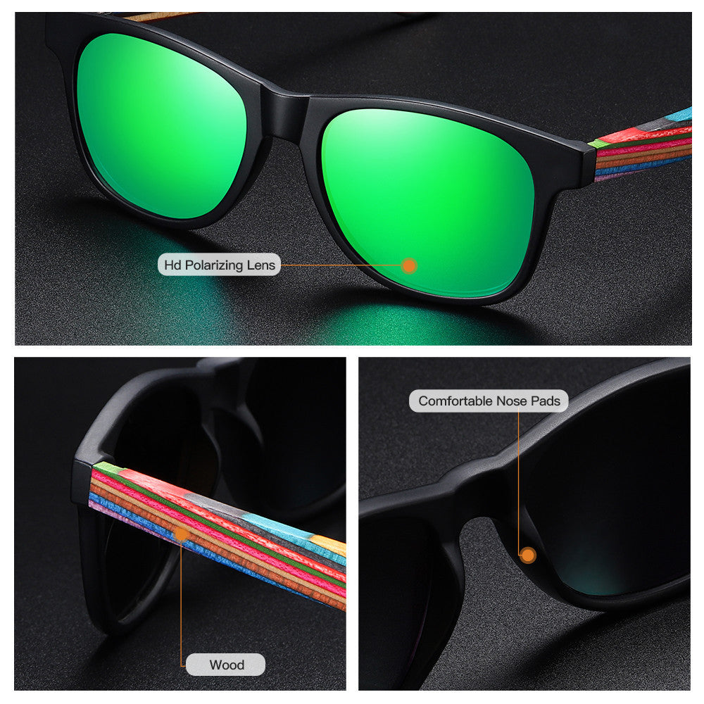 Polarized Eco Wood Sunglasses - TIVOUA