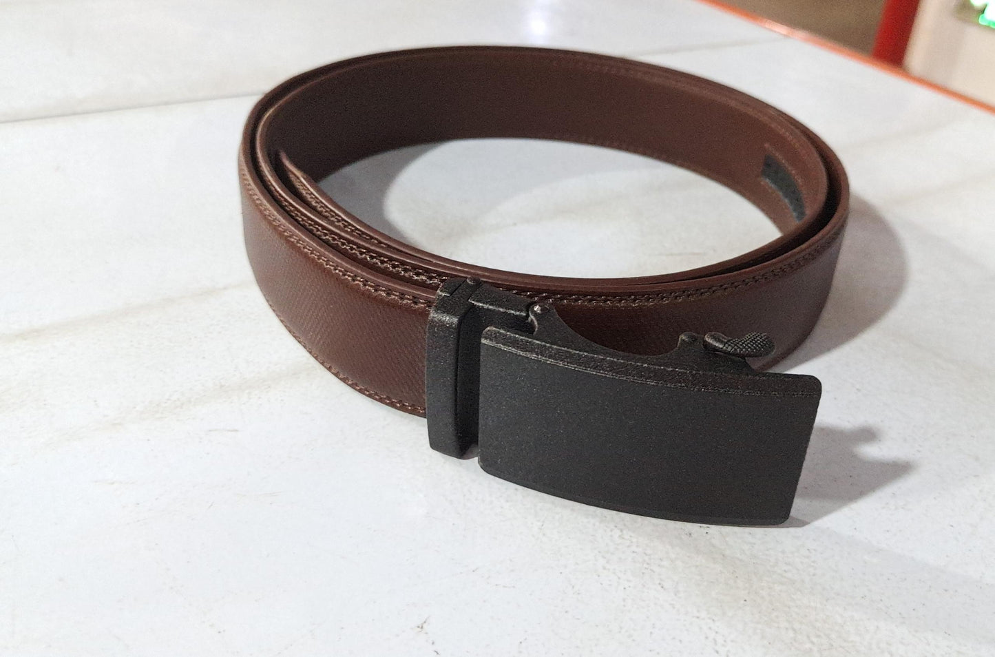 Genuine Leather Automatic Buckle Belt – Classic & Stylish for Every Occasion! - TIVOUA